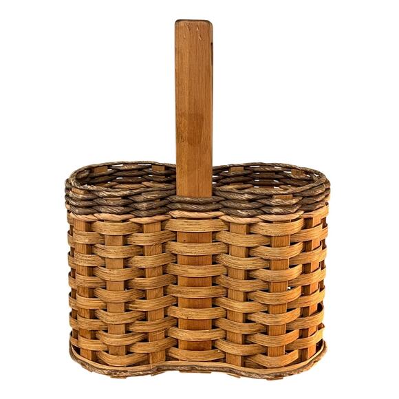 Signed Ochsenhirt Basket 2005 – Handwoven Rustic Wood Basket 14” Tall USA - Picture 1 of 14